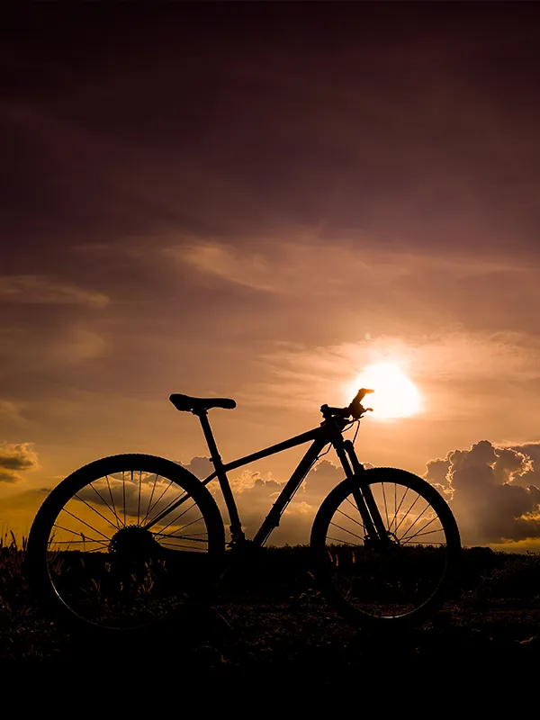 Bike beim Sonnenuntergang