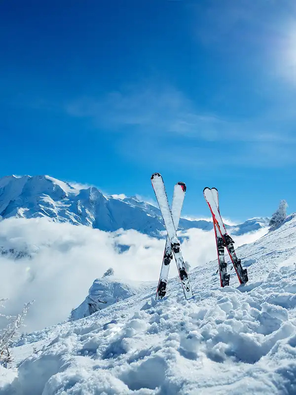 Ski im Schnee